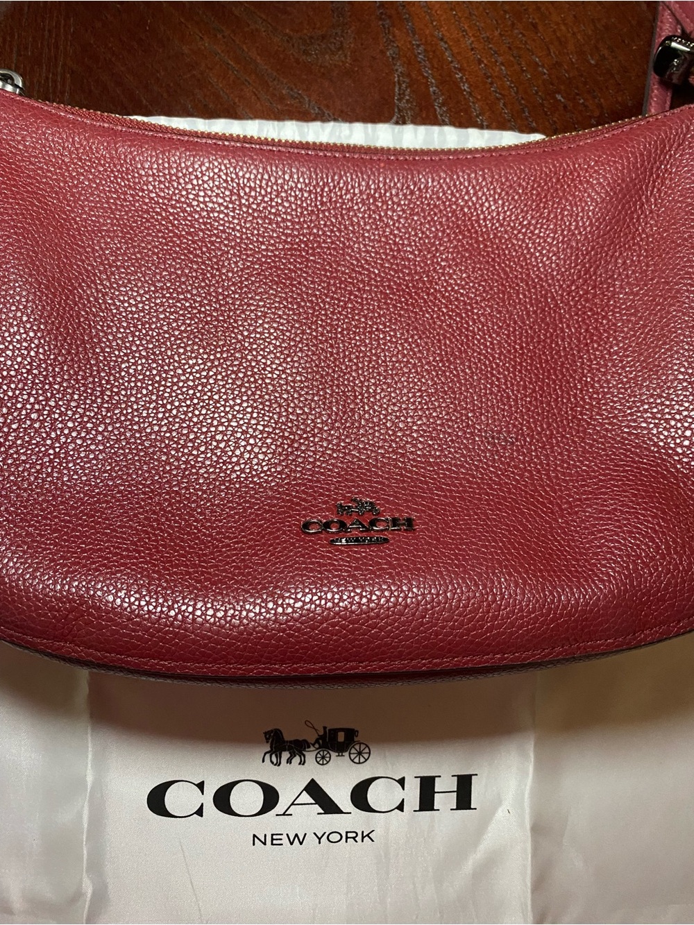 COACH Chelsea Pebbled Leather Shoulder/Crossbody Bag in Berry